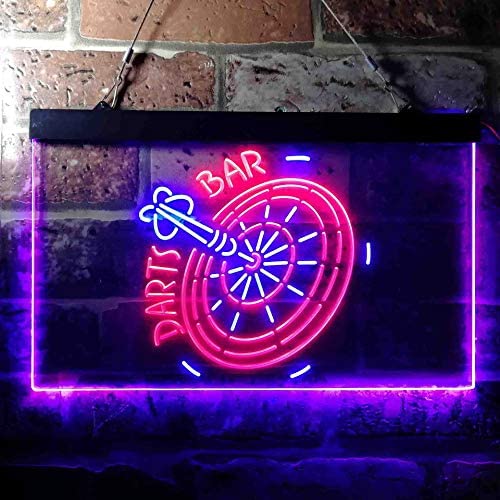 Darts Bar Dual LED Neon Light Sign